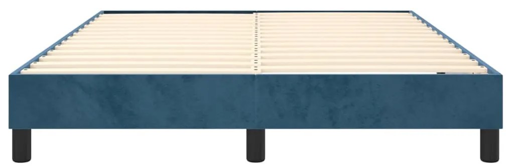 Cadru de pat box spring, albastru inchis, 140x190 cm, catifea Albastru inchis, 25 cm, 140 x 190 cm