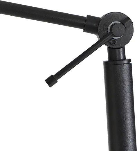 Lampă de podea neagră reglabilă cu abajur negru și interior auriu 50cm - Editor