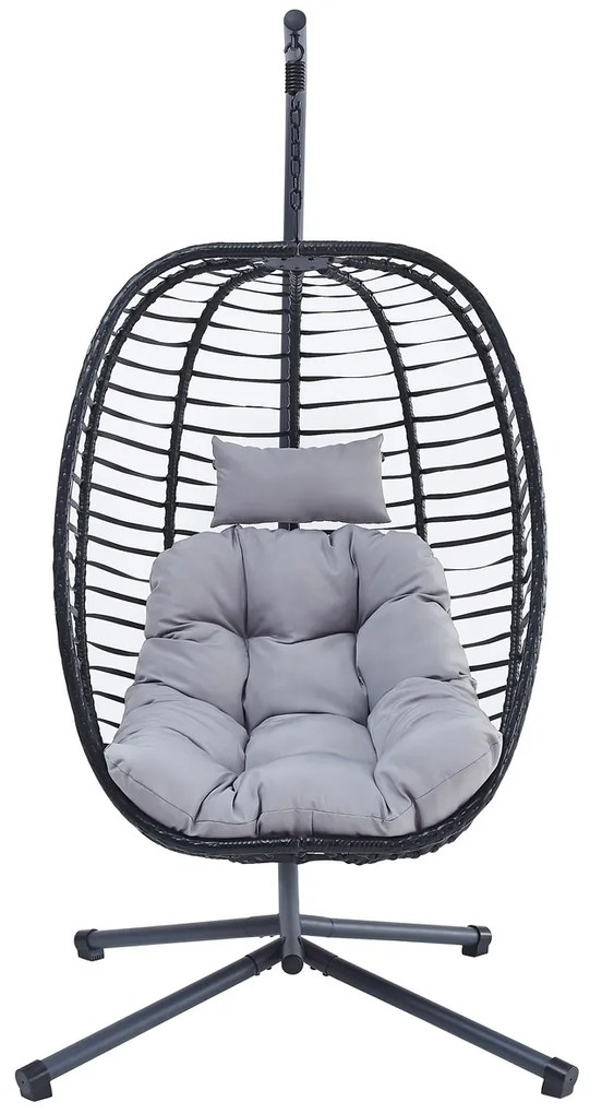 Autronic Fotoliu suspendat, metal, polyrattan,gri, A Z-V1289 GREY