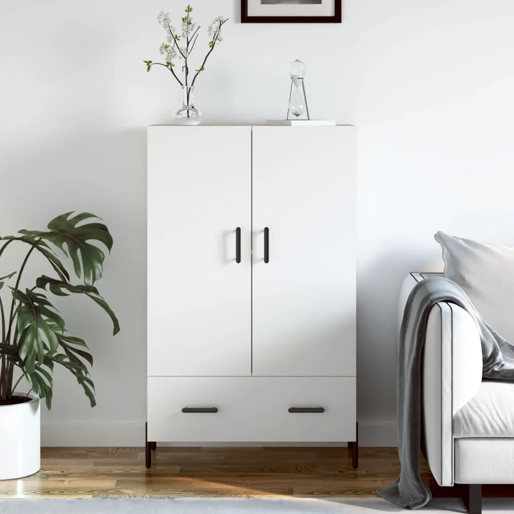 vidaXL Dulap înalt, alb, 69,5x31x115 cm, lemn prelucrat