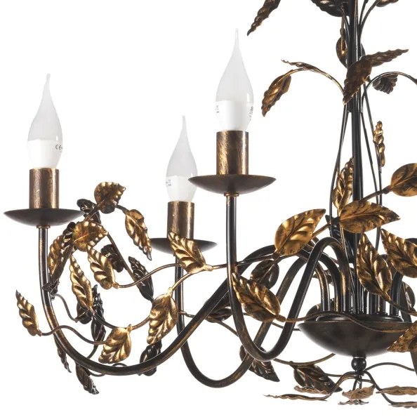 Lustră pe lanț ONLI COLLANA 6xE14/6W/230V bronz/auriu