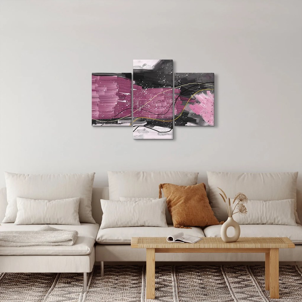Tablou - Abstracție roz-roșu (90x60 cm)
