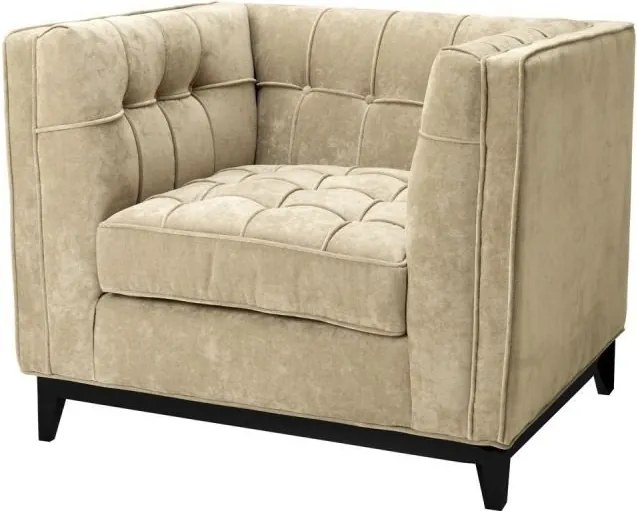 Fotoliu confortabil si elegant, tapiterie din catifea ALDGATE bej 110193 HZ