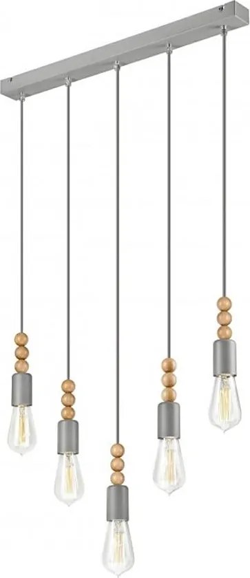 Candelabru pe cablu SIMON 5xE27/60W/230V gri