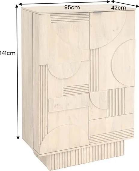 Bufet, Bar cu model optic 3D, Lemn, ART DECO 140cm
