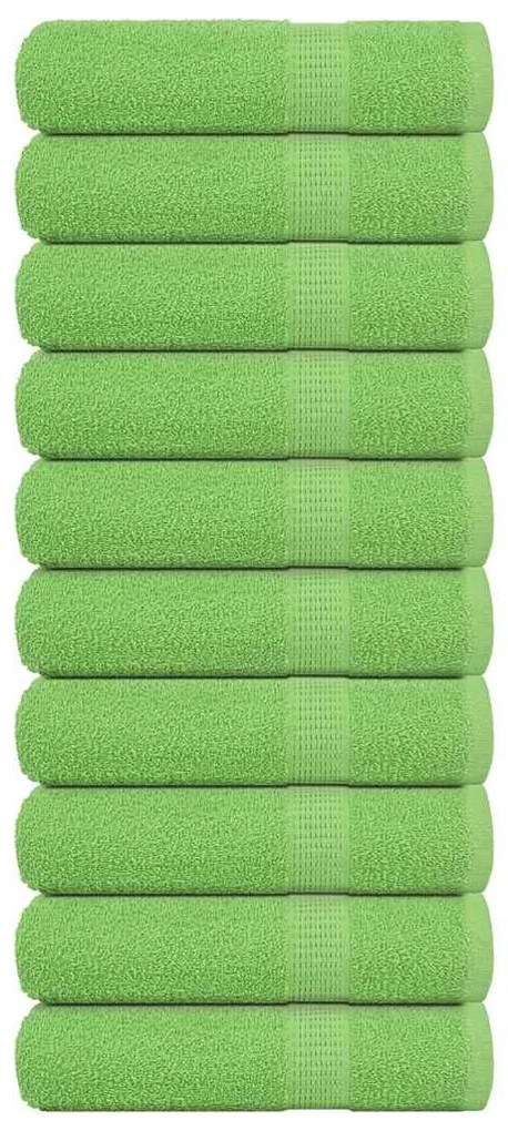 vidaXL Prosoape de baie 10buc Verde mere 100x150cm 360g/m² 100% bumbac