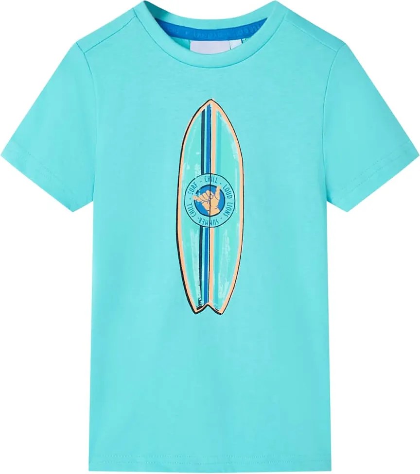 vidaXL Tricou pentru copii cu mâneci scurte, turcoaz, 116
