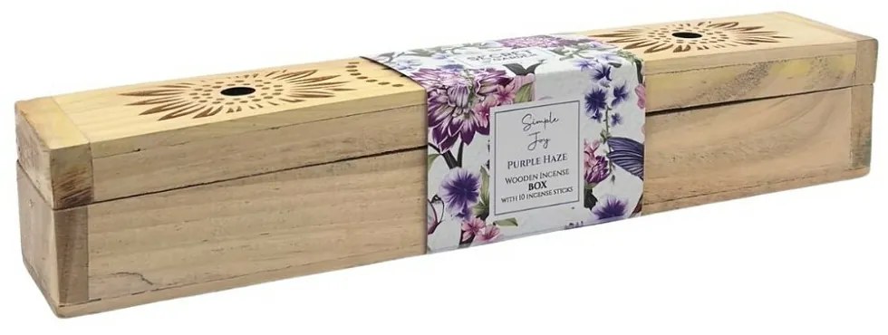 Arome Secret garden cutie din lemn cu bețișoareparfumate Purple Haze, 10 bețișoare