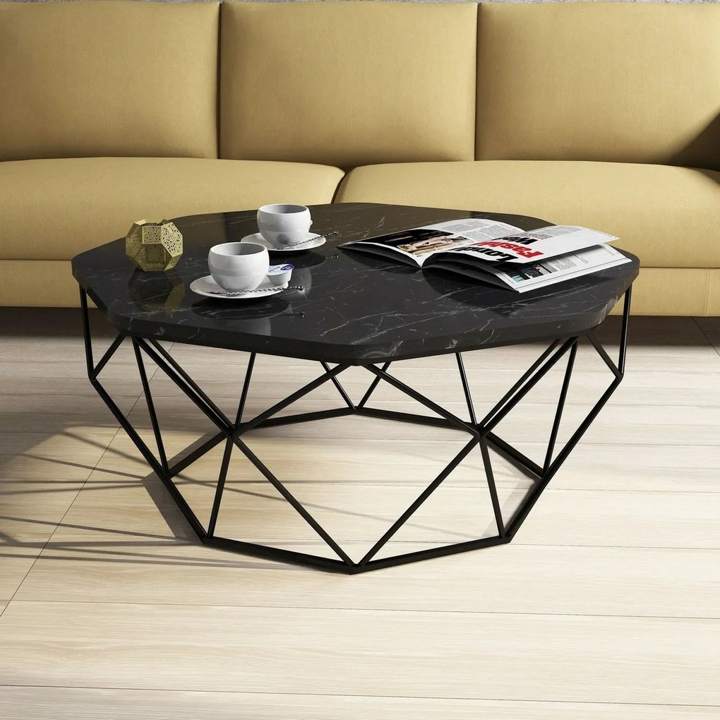 Măsuță de conferință Diamond Black Marble