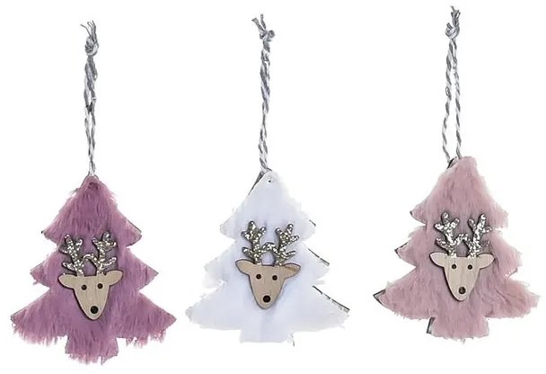 Set 3 decoratiuni Winter Tree 8 cm