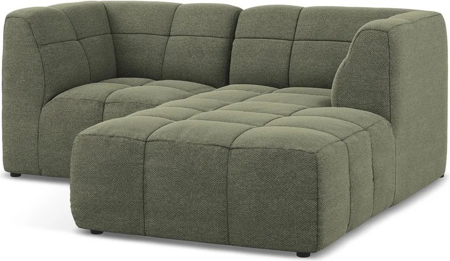 Colțar verde cu tapițerie din țesătură bouclé (cu colț pe partea dreaptă/cu șezlong) Aloha – Makamii