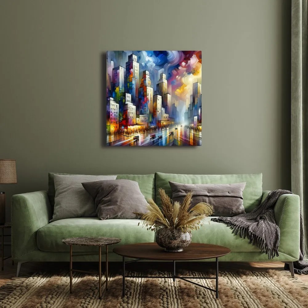 Tablou panoramă urbană abstractă