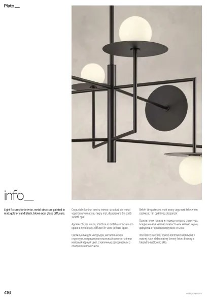 Redo 01-2735 - Candelabru pe tijă PLATO 8xG9/10W/230V auriu