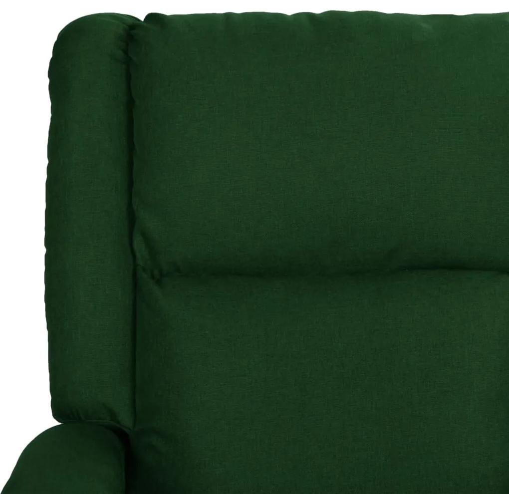 Fotoliu de masaj rabatabil, verde inchis, piele eco si textil 1, Morkegronn