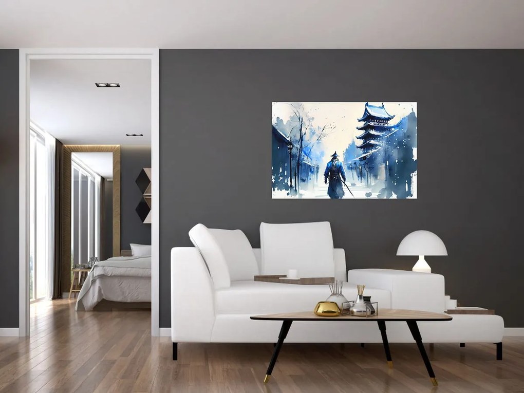 Tablou - Samurai, aquarel (90x60 cm)