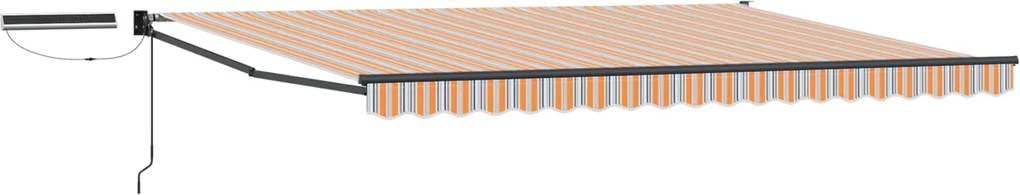 vidaXL Cort electric retractabil Albastru și portocaliu 4,5 × 3 m