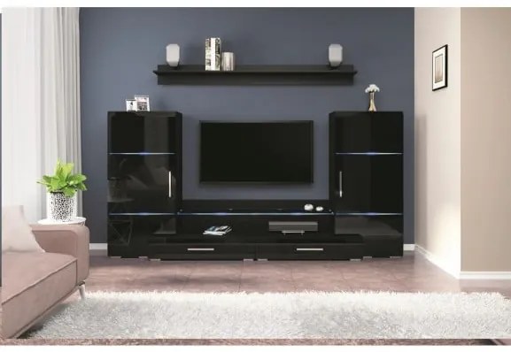 Living Domino, Negru, 2800 x 450 x 1400 mm.