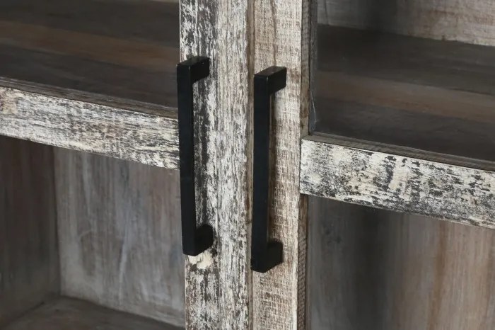 Vitrina, natur, din lemn reciclat, Willow