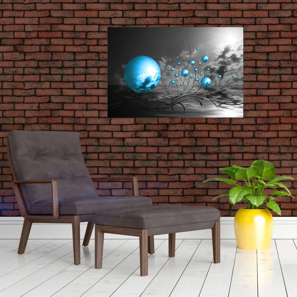 Tabloul bilelor albastru deschis (90x60 cm)