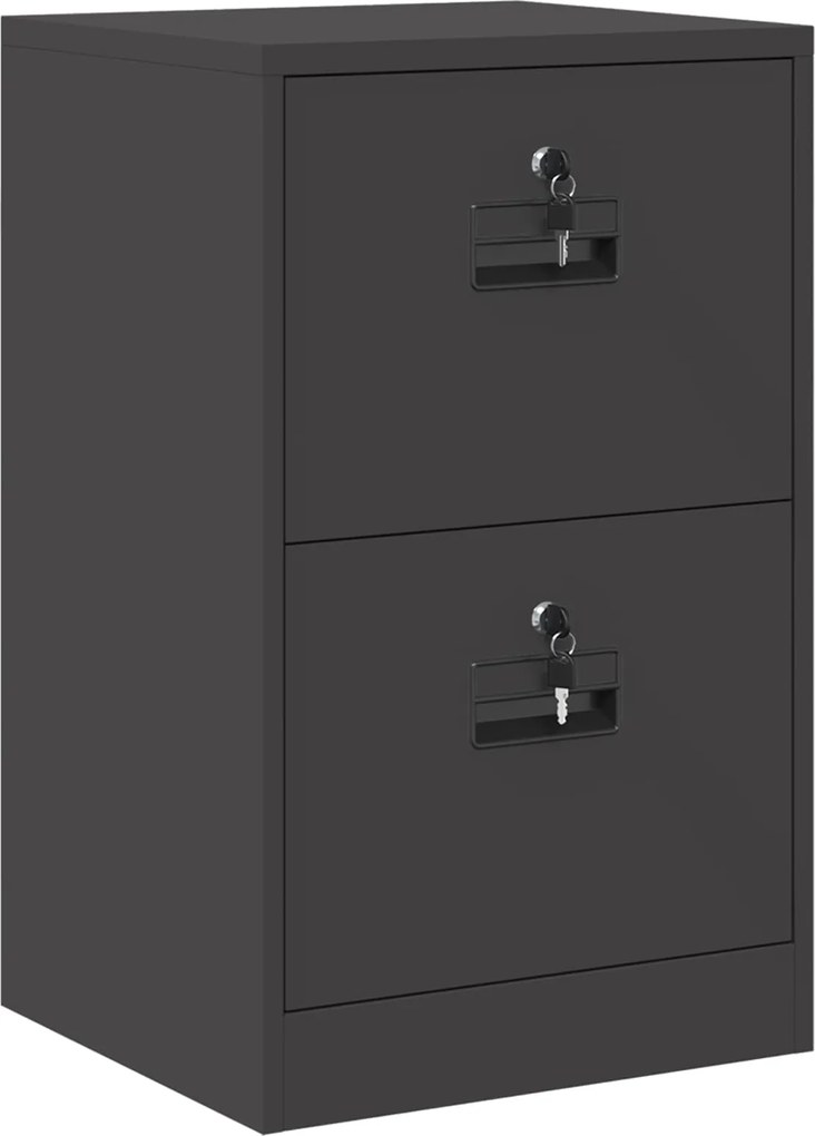 vidaXL Dulap pentru Fișiere cu sertar Negru 45,5 x 42 x 74,5 cm