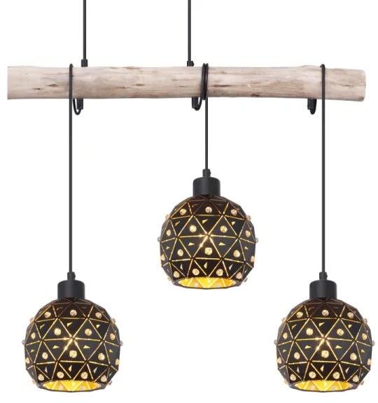 Globo 54029-4H - Candelabru suspendat pe cablu JODIE 4xE27/40W/230V bej/negru