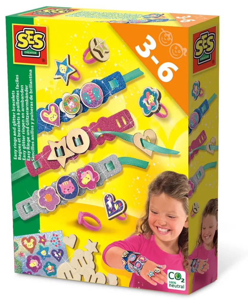 Set creativ - Inele si bratari cu sclipici