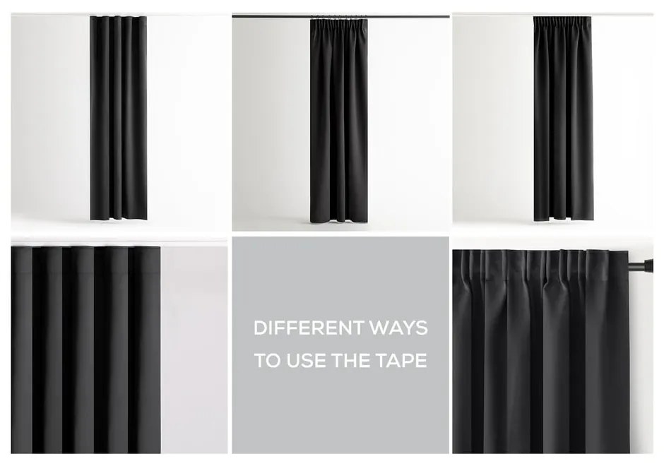 Draperie neagră termoizolantă/dimout (semi-opacă) 140x245 cm Kierra – Restilo