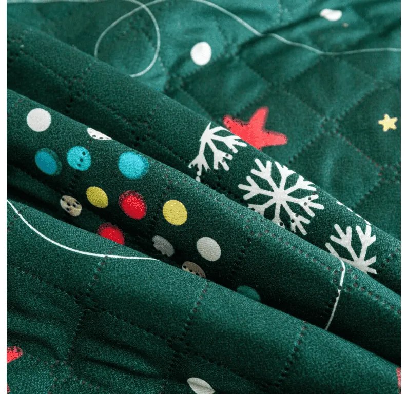 Cuvertura de pat cu model CHRISTMAS DRIFT, verde Dimensiune: 170 x 210 cm