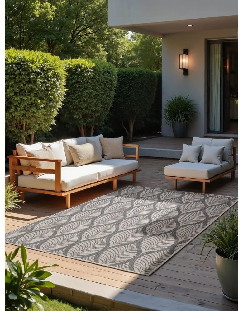 Covor pentru exterior și interior gri/fildeș 160x230 cm Duet Liora – NORTHRUGS