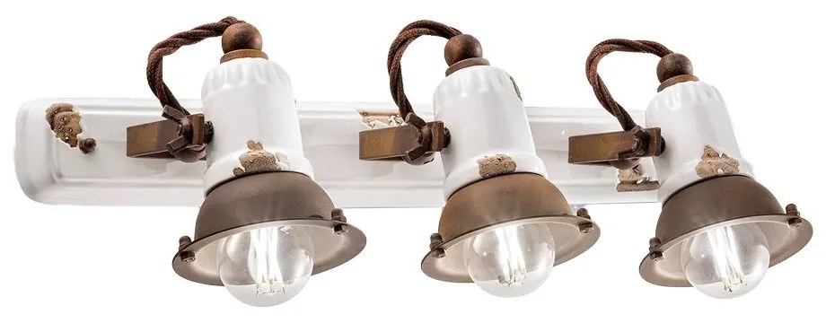 Aplica cu 3 spoturi design retro realizata manual din ceramica LOFT