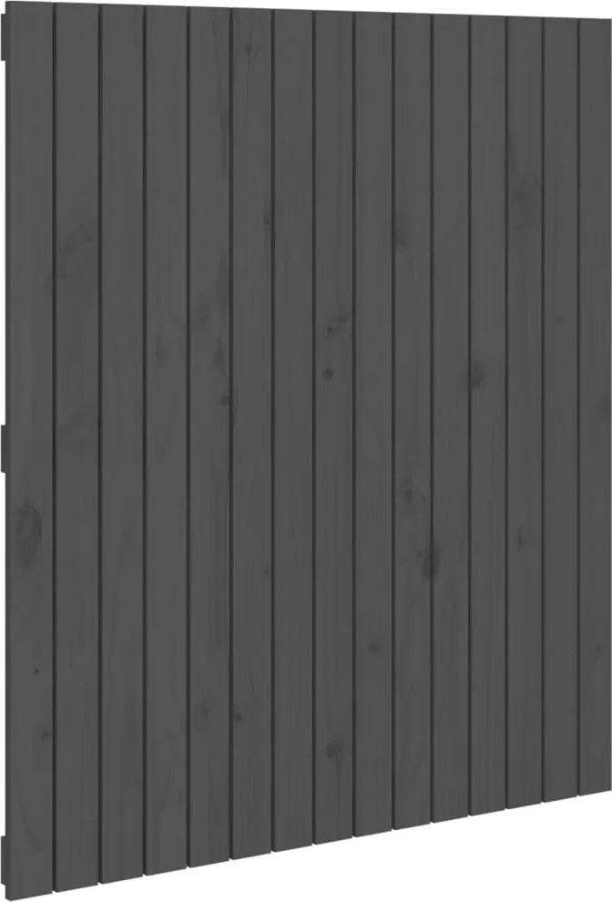 vidaXL Tăblie de pat pentru perete, gri, 95,5x3x110 cm, lemn masiv pin