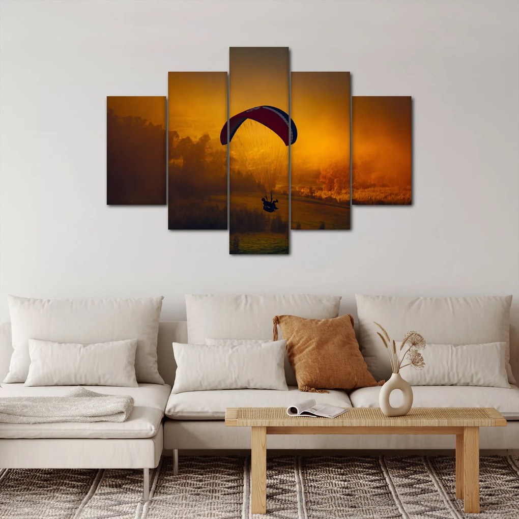 Tablou cu parașutistul în apus de soare (150x105 cm)