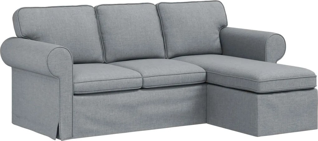 vidaXL Canapea Gri deschis 215 x 138 x 80 cm țesătură