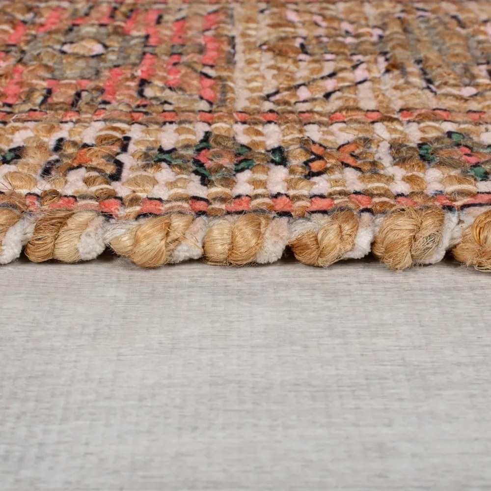 Covor roz/teracotă țesut manual din amestec de iută 80x150 cm Lana Jute – Flair Rugs