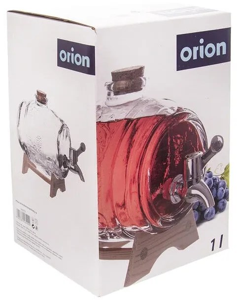 Butoiaş din sticlă cu robinet şi suport, 1 L