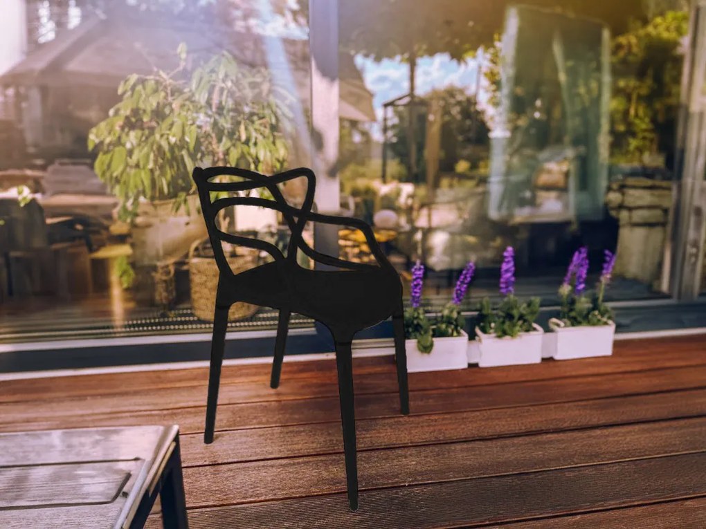 OFERTA Scaun din plastic negru KATO II. calitate secundara