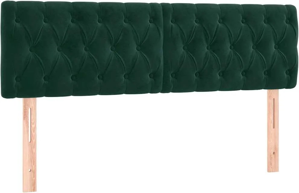 vidaXL Tăblii de pat, verde închis, 160x7x78/88 cm, catifea