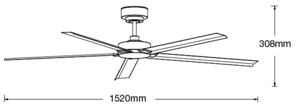 Ventilator de tavan Lucci air 21616149 MONZA IP55 negru + telecomandă