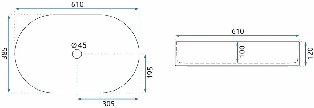 Lavoar pe blat Rea Nadia 60 Marrone