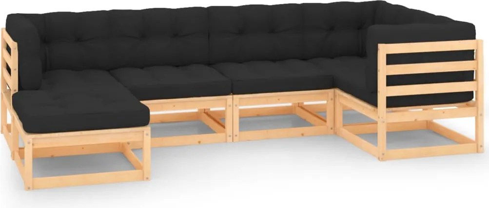vidaXL Set mobilier de grădină cu perne, 6 piese, lemn masiv de pin