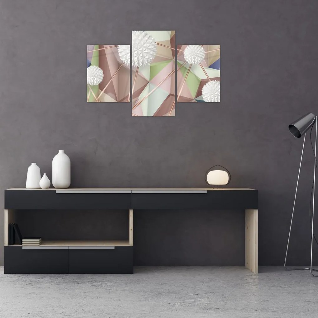 Tablou - 3D abstract culori pastel (90x60 cm)