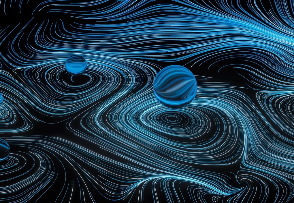 Fototapet - Abstract - linii albastre (147x102 cm)