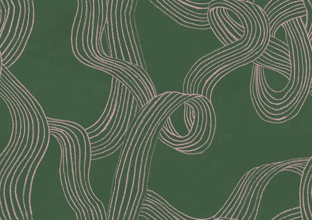 Fototapet, Stripes Repeatable, Green, Rebel Walls