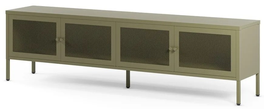 Comodă TV verde din metal 160x50x35 cm Fayna – Marckeric