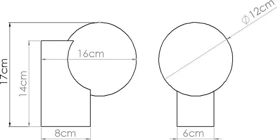 Aplică de perete albă/în culoare naturală ø 12 cm Solum – Sollux