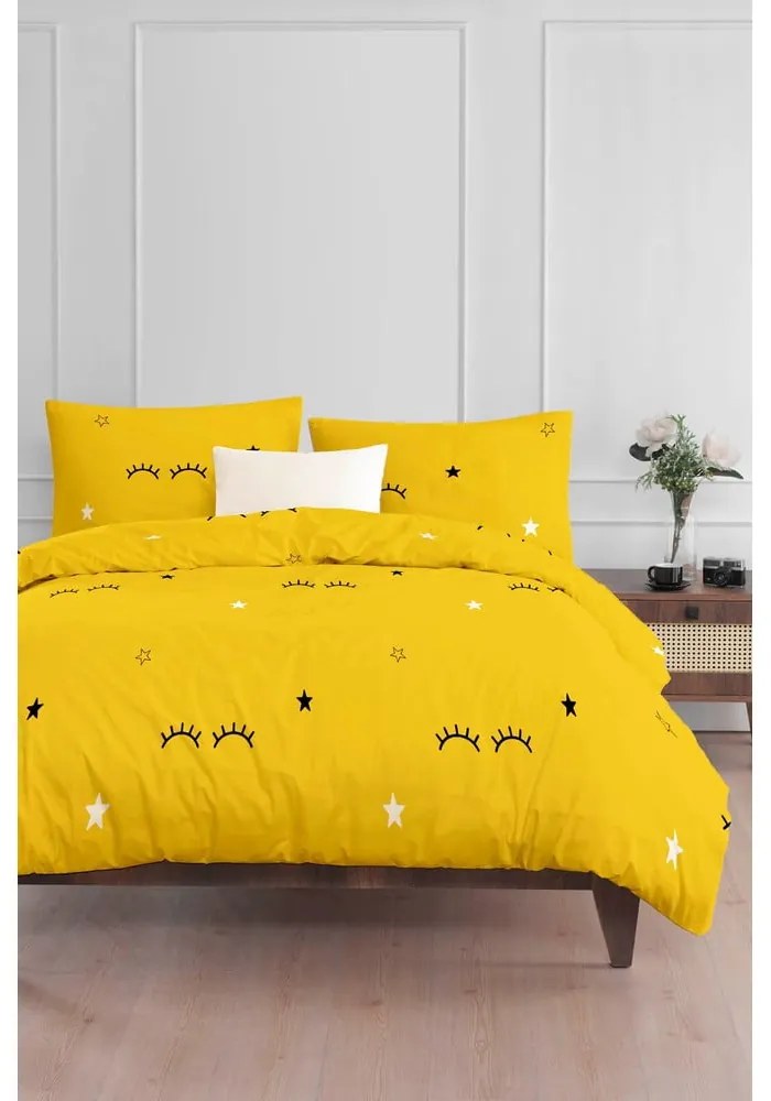 Lenjerie de pat pentru copii galbenă pentru pat de o persoană 140x200 cm Dide – Mijolnir