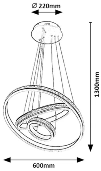 Lustră LED pe cablu AVALON LED/75W/230V Rabalux 2230