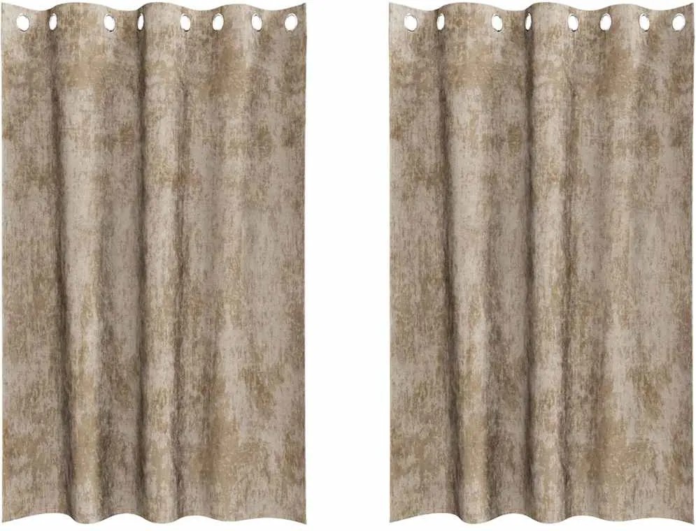 vidaXL Cortine din catifea 2 pcs Șampanie 175 x 140 cm Catifea