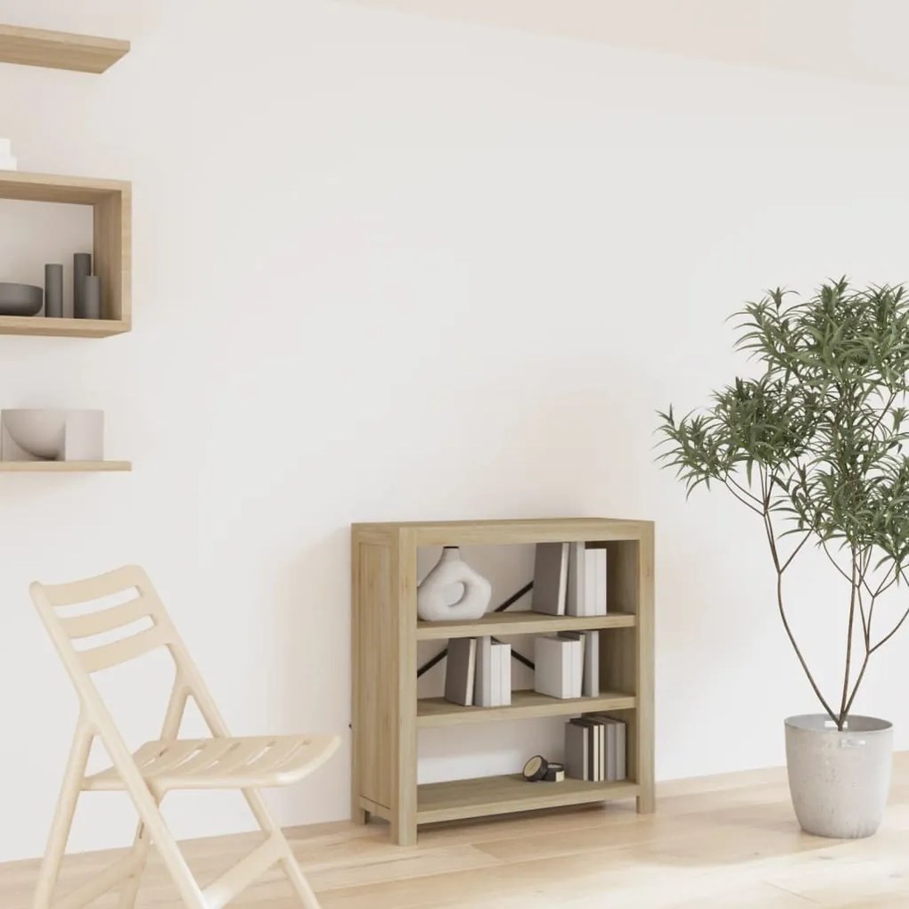 345086 vidaXL Bibliotecă cu 3 rafturi, 80x30x80 cm, lemn masiv de acacia