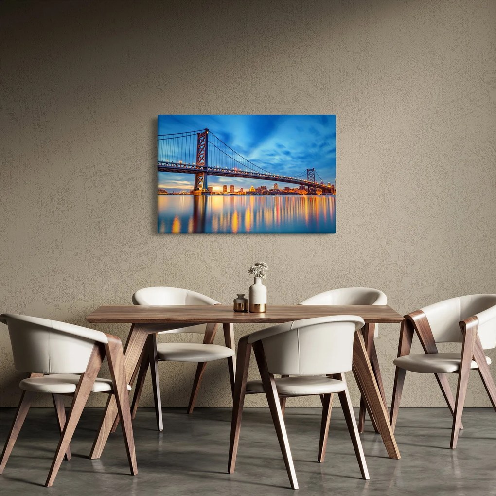 Tablou - Podul Benjamin Franklin, Philadelphia (90x60 cm)